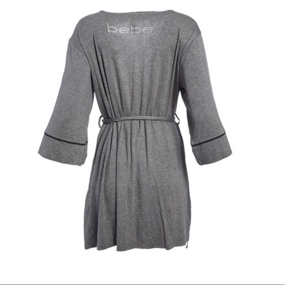NWT Bebe Charcoal Heather & Black Robe - Picture 4 of 4